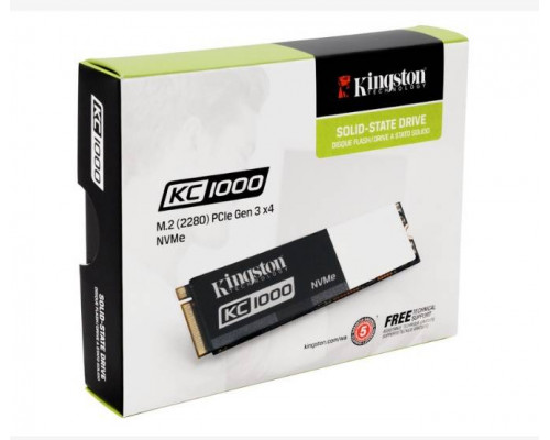 Твердотельный диск 480GB Kingston SSDNow KC1000, M.2, PCI-E 3.0 x4, MLC [R/W - 2700/1600 MB/s]